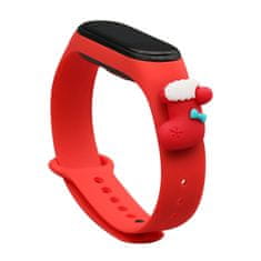 slomart trak xmas band za xiaomi mi band 4 / mi band 3 božični silikonski trak zapestnica rdeča (nogavica)