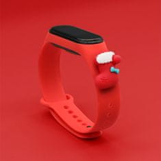 slomart trak xmas band za xiaomi mi band 4 / mi band 3 božični silikonski trak zapestnica rdeča (nogavica)