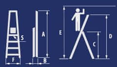 ALUMET lestev iz aluminija, 5+1, 123 × 49 cm