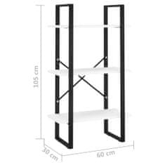 Vidaxl Regal s policami bel 60x30x105 cm iverna plošča in kovina