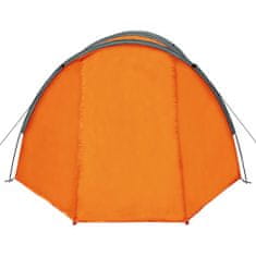 Vidaxl Šotor za kampiranje za 4 osebe siv in oranžen