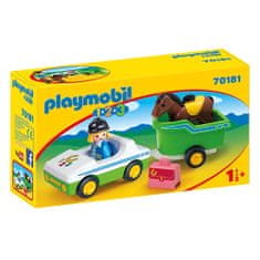 Playmobil PKW s konjem | v prikolici, Gradbeni materiali, gradbeništvo PLA70181