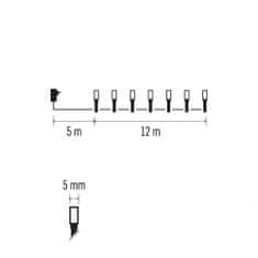 Emos 120 LED svetlobna veriga 12 m, toplo bela, IP44, s časovnikom, zelena