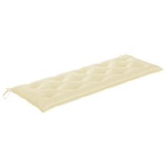 Vidaxl Blazina za gugalnico kremno bela 150 cm blago