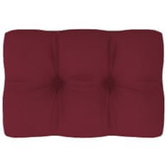 Greatstore Blazina za kavč iz palet vinsko rdeča 60x40x12 cm