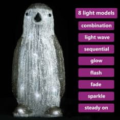 shumee LED božični akrilni pingvin notranji in zunanji 30 cm
