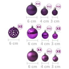 shumee Komplet novoletnih bučk 100 kosov vijolične barve