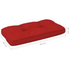 Vidaxl Blazina za kavč iz palet rdeča 80x40x12 cm