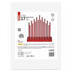 Emos LED svečnik , 3×AA, rdeč, topla bela, časovnik