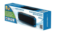 Esperanza Zvočnik bluetooth FOLK MP3, FM, črna-modra barva