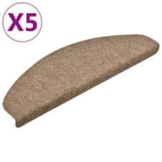 Vidaxl Samolepilne preproge za stopnice 5 kosov krem 65x21x4 cm