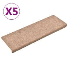 Vidaxl Preproge za stopnice 5 kosov rjave 65x25 cm