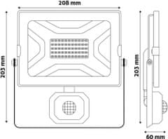 Avide Flood Light Slim LED reflektor, 50W, NW, 4000K, s senzorjem