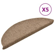 Vidaxl Samolepilne preproge za stopnice 5 kosov krem 56x17x3 cm