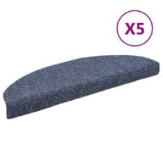 Vidaxl Samolepilne preproge za stopnice 5 kosov modre 65x21x4 cm