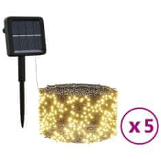 Vidaxl Solarne svetlobne verige 5 kosov 5x200 LED toplo bele