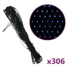 Greatstore Novoletna svetlobna mreža modra 3x3 m 306 LED lučk