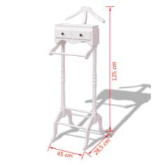 Vidaxl Obešalnik z Omarico Les Bele Barve