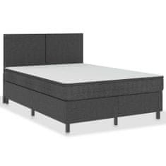 Vidaxl Boxspring postelja temno sivo blago 160x200 cm