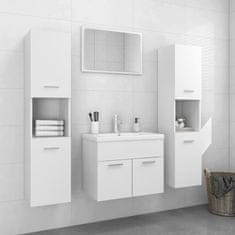 Vidaxl Komplet kopalniškega pohištva bele barve inženirski les
