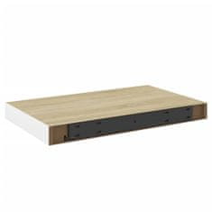 Vidaxl Stenske police 2 kosa barva hrasta in bela 50x23x3,8 cm MDF