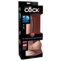 Pipedream Dildo z modi "King Cock Plus Triple Density" - 19 cm (R21348)