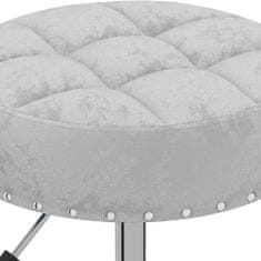 Vidaxl Vrtljivi namizni stol, siv, oblazinjen z žametom