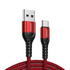Joyroom N10 3x kabel USB / USB-C 0.25m + 1.2m + 2m, rdeča