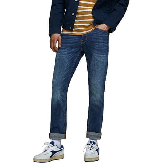 Jack&Jones Moške kavbojke Slim Straight Fit JJITIM 12146384 Blue Denim