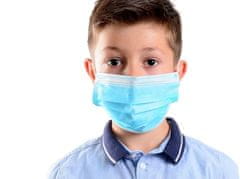 Otroška higienska maska za usta in nos, modra, 3-slojna, za enkratno uporabo, z žico, 10 kosov
