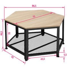 tectake Klubska mizica Norwich 86,5 x 75 x 46,5 cm Industrijsko svetlo