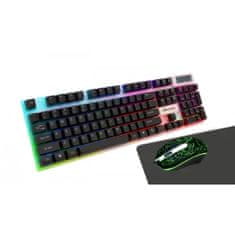 Vakoss Gaming set 3v1 RGB tipkovnica, miška in podloga za miško