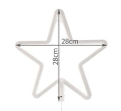 megamiska LED zvezda na USB napajanje ali 3 x AA baterije toplo bela