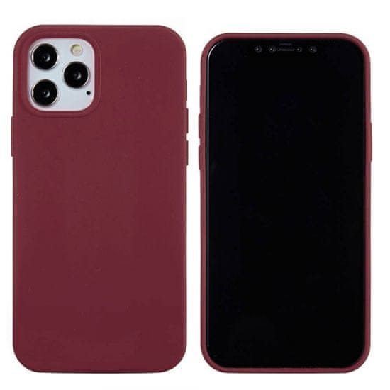 Liquid ovitek za iPhone 13 Pro, silikonski, bordo rdeč</