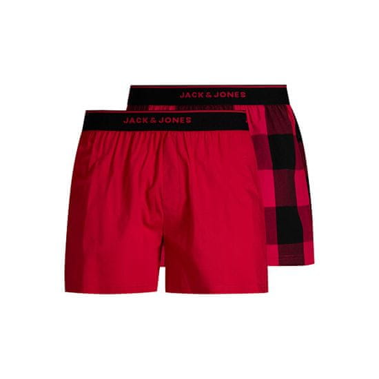 Jack&Jones 2 PAKET - moške kratke hlače JACBASIC CHECK 12199826 True Red