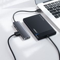 Ugreen CM219 HUB adapter Micro USB / 4x USB, siva
