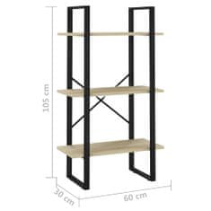 Vidaxl Regal s policami sonoma hrast 60x30x105 cm iverna plošča