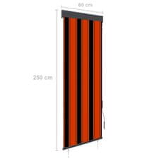 Vidaxl Zunanje rolo senčilo 60x250 cm oranžno in rjavo