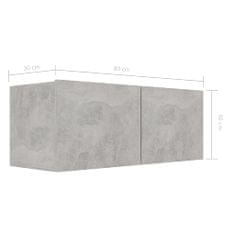 Vidaxl Komplet TV omaric 5-delni betonsko siva iverna plošča