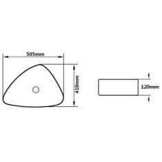 Vidaxl Keramičen umivalnik trikoten črn 50,5x41x12 cm