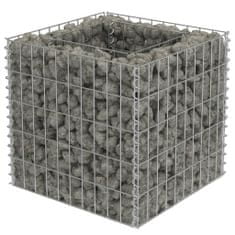 Vidaxl Visoka greda gabion pocinkano jeklo 50x50x50 cm