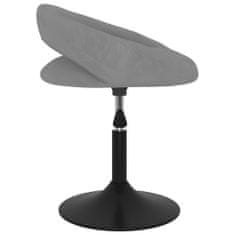 Vidaxl Vrtljivi namizni stol, siv, oblazinjen z žametom