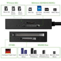 Ugreen CR125 čitalec kartic USB 3.0 1m, črna