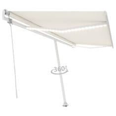 Vidaxl Avtomatska tenda LED + senzor 500x300 cm krem