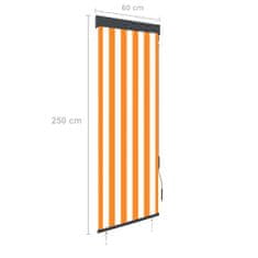 Vidaxl Zunanje rolo senčilo 60x250 cm belo in oranžno