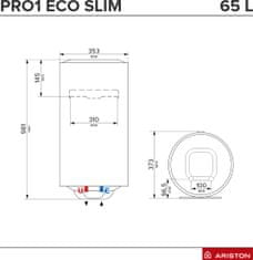 Ariston Pro1 Eco 65 V SLIM 1,8K PL EU električni grelnik vode, pokončni (3700510)