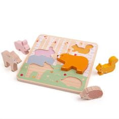 Bigjigs Toys Bigjigs Baby Lesena sestavljanka Woodland