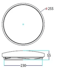 V-TAC  LED PLAFONJERA 12W 720LM 120° IP20 SMD CCT 