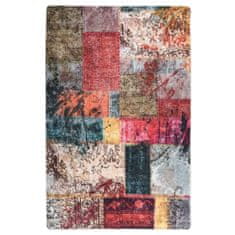 Vidaxl Pralna preproga Patchwork 80x150 cm večbarvna protizdrsna