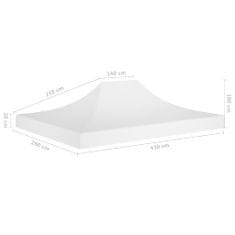 Vidaxl Streha za vrtni šotor 4,5x3 m bela 270 g/m2